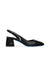 Logo-plaque Black Gros grain and nappa leather slingback pumps