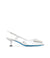 Slingback gioiello in pelle sintetica specchio argento