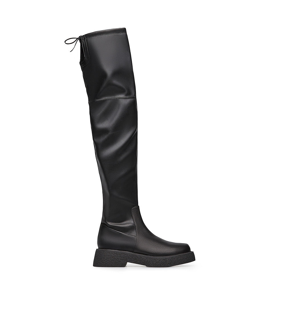 LoriBlu Over the knee riding leather outlet boots 8 made in Italy black leather boots