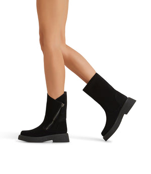 Black suede ankle boots
