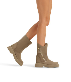 Honey suede ankle boots