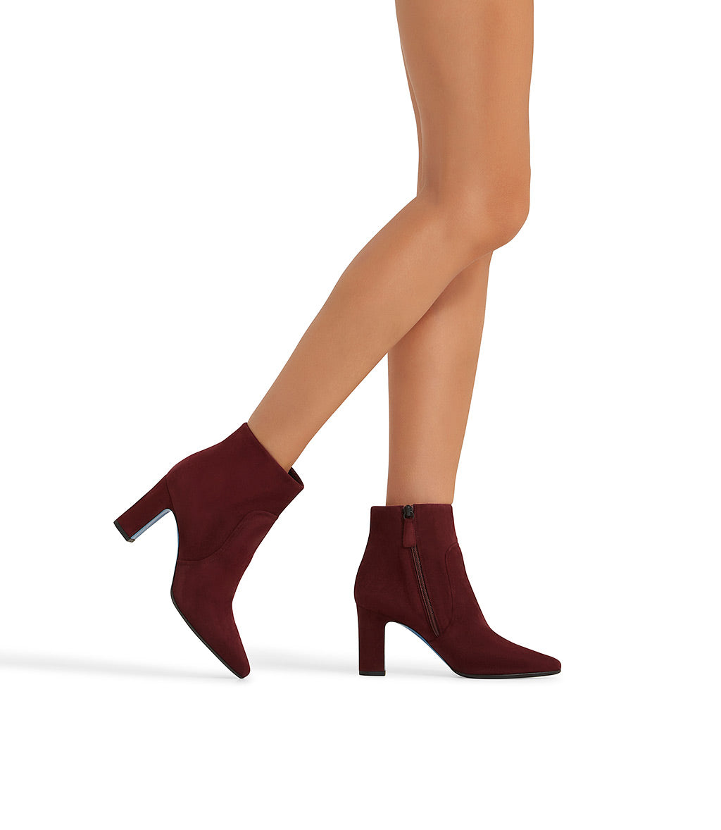 Burgundy suede ankle boots