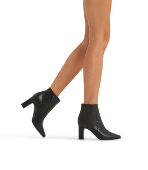 Black nappa leather ankle boots