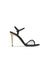 Black mirror-effect plexi and nappa leather sandals