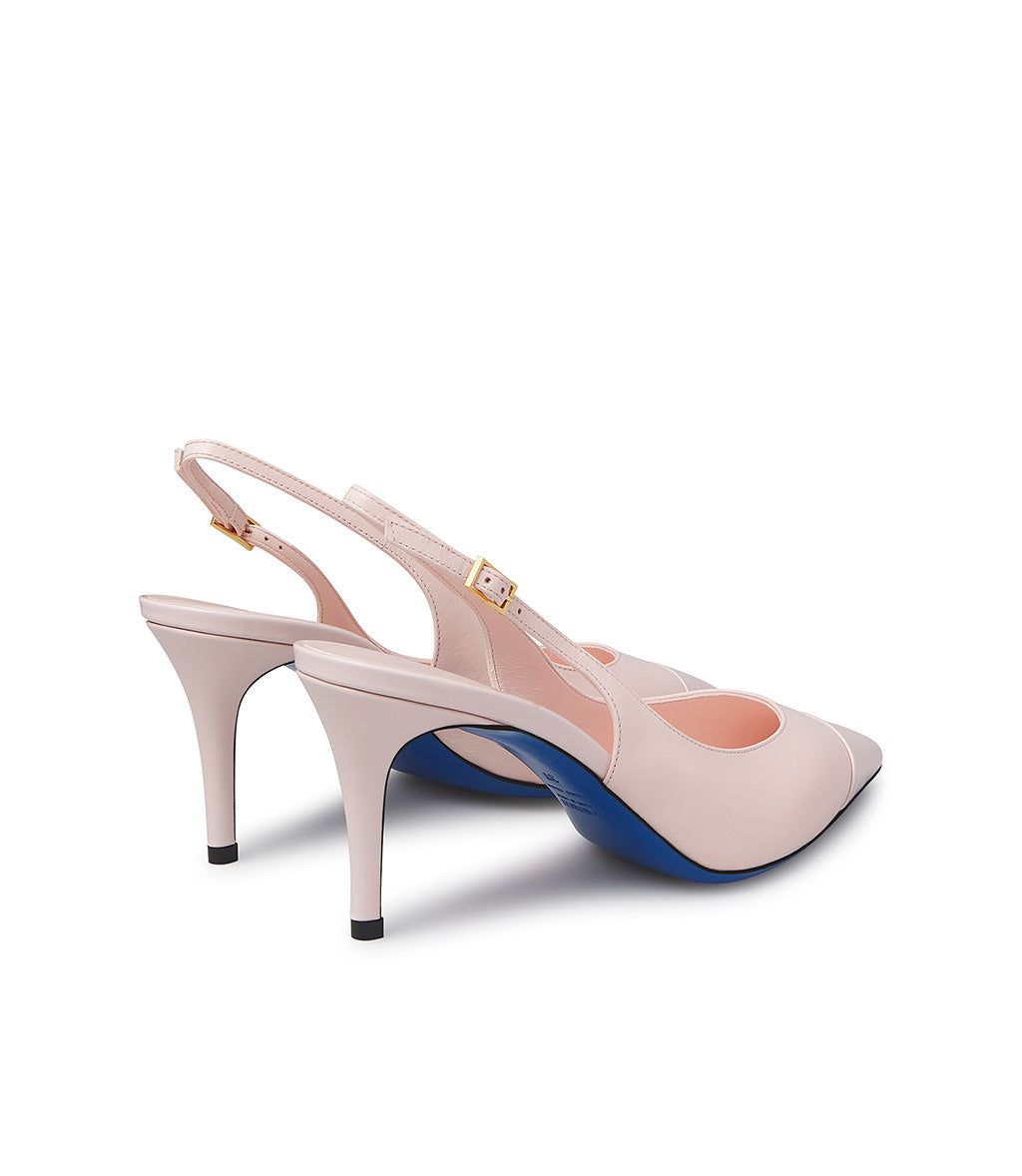 Rosé pink nappa leather slingbacks | Loriblu