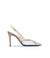 Slingback in vernice crema e oro con inserti plexi