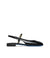 Slingback flat in vernice nero con cinturini