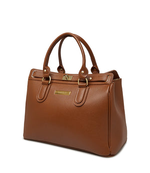 Brown embossed leathe tote bag