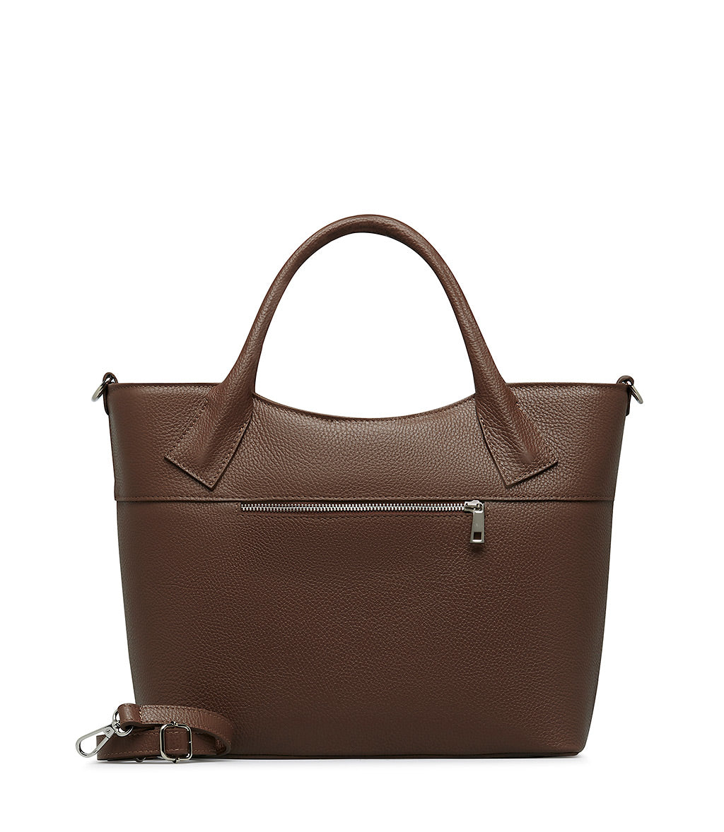 Leather color embossed texture leather tote bag