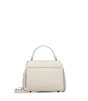 Beige grained leather hand bag 