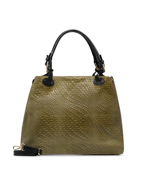 Greenie woven leather tote bag