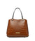 Leather color embossed texture leather tote bag