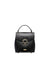 Black embossed texture leather hand bag