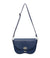 Textured blue leather crossbody bag