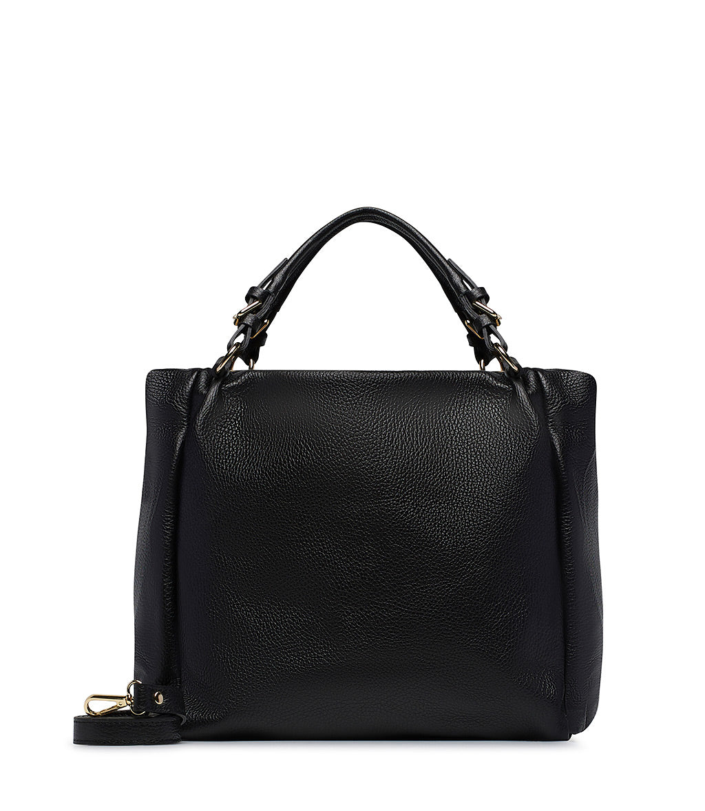 Black grained leather bag