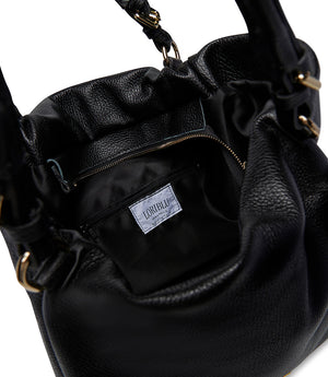 Black grained leather bag