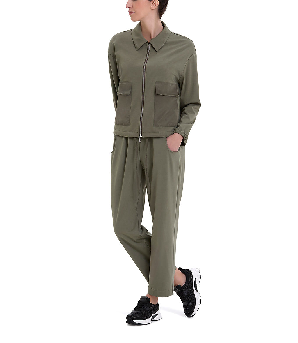 Giacca verde militare in viscosa
