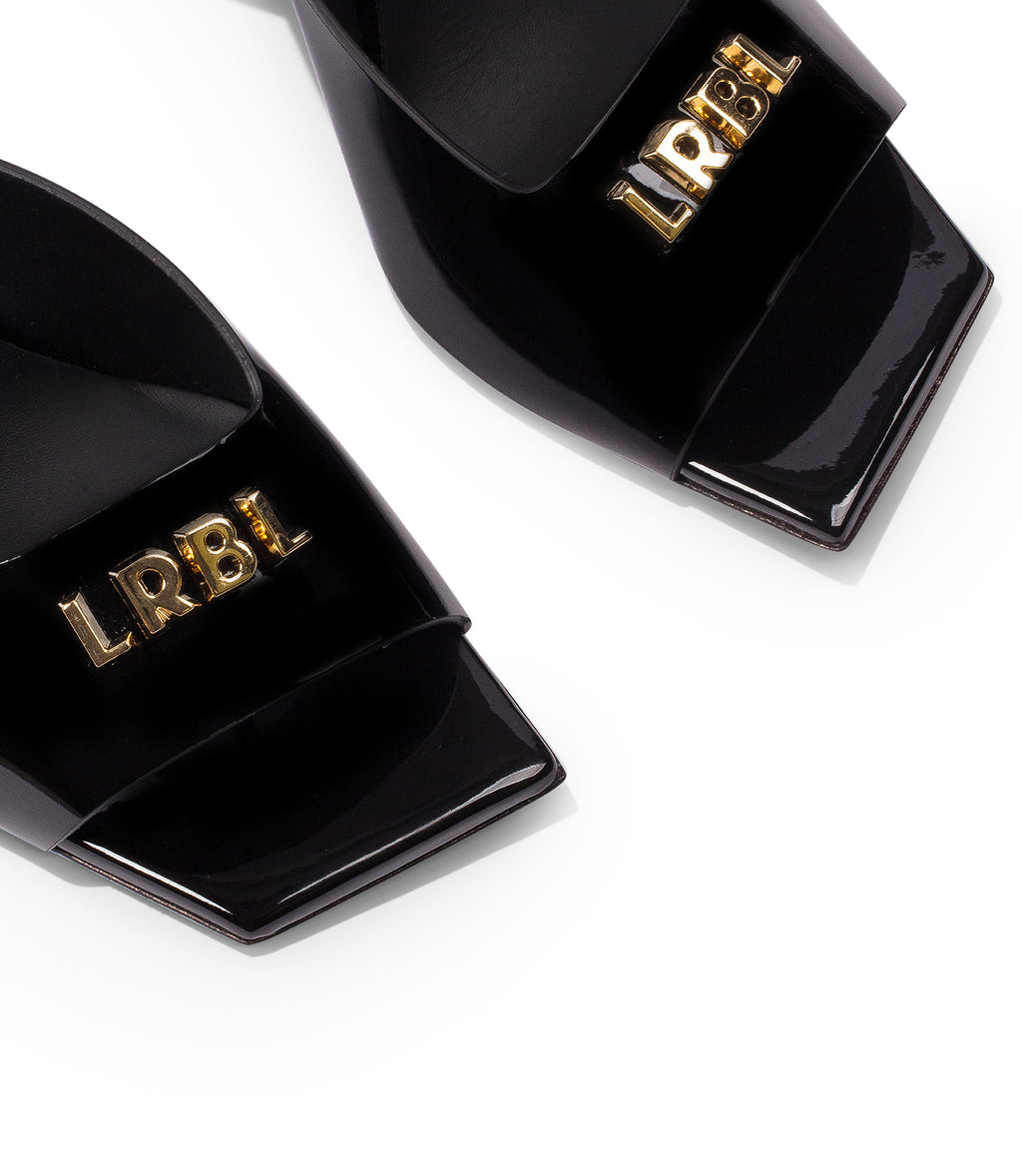 LRBL logo black patent leather mules – Loriblu.com